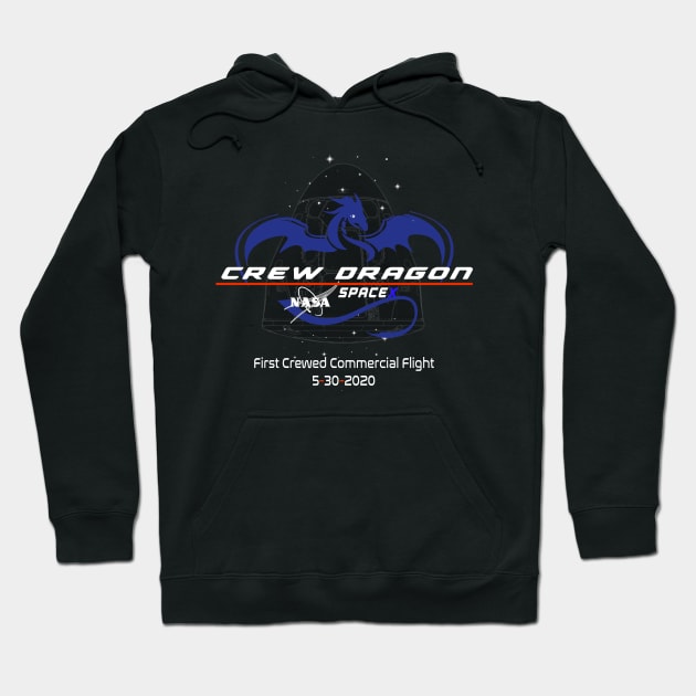 Crew Dragon Module Stars Crewed Flight Hoodie by Prolifictees